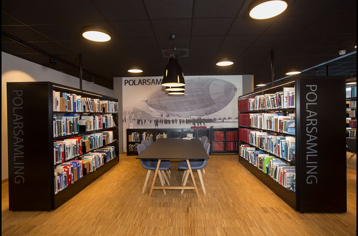 Bibliothéque municipale de Longyearbyen, Norvège - Bibliothèque municipale et BDP