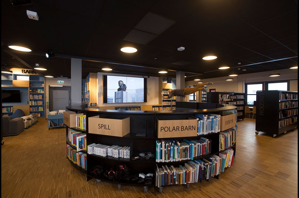Bibliothéque municipale de Longyearbyen, Norvège - Bibliothèque municipale et BDP