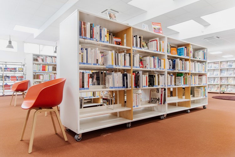 Återvunna möbler (Verrieres Le Buisson bibliotek, Frankrike)