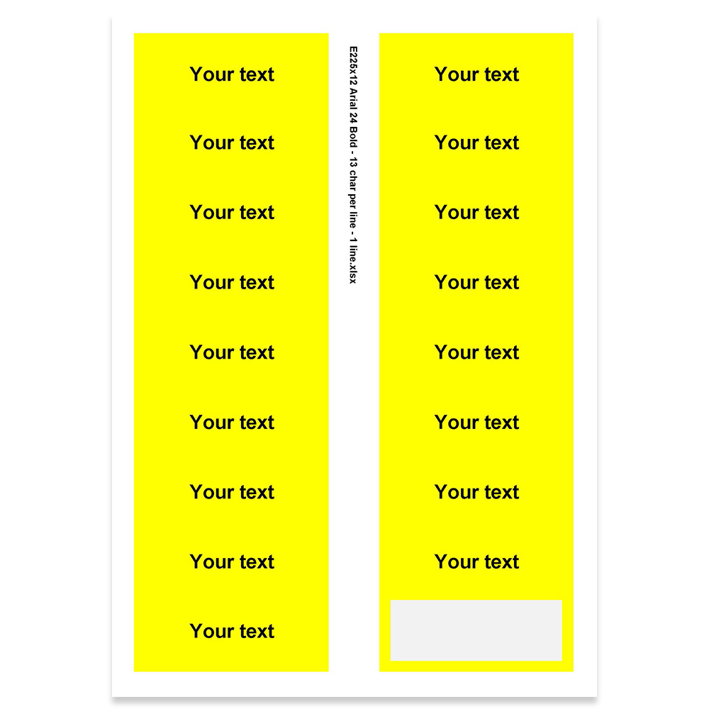 E225312 - 1 line, Arial 24 max 13 characters