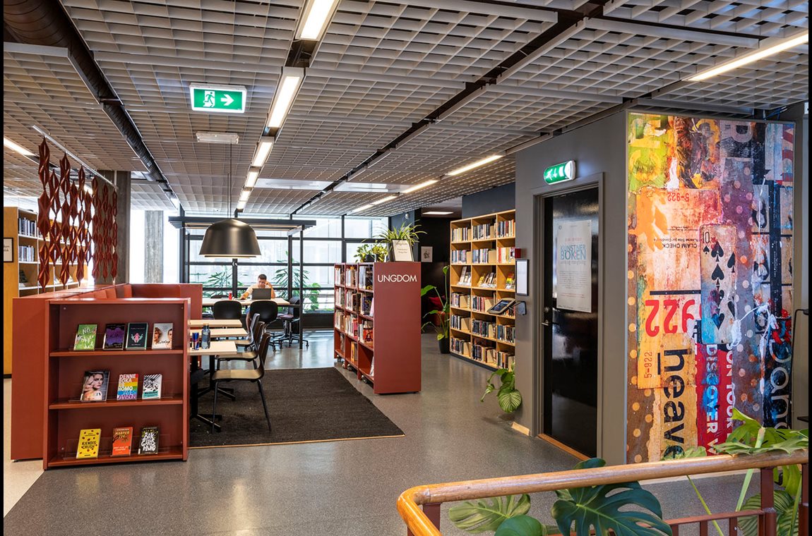 Bibliothèque municipale de Kristiansand, Norvège - Bibliothèque municipale et BDP