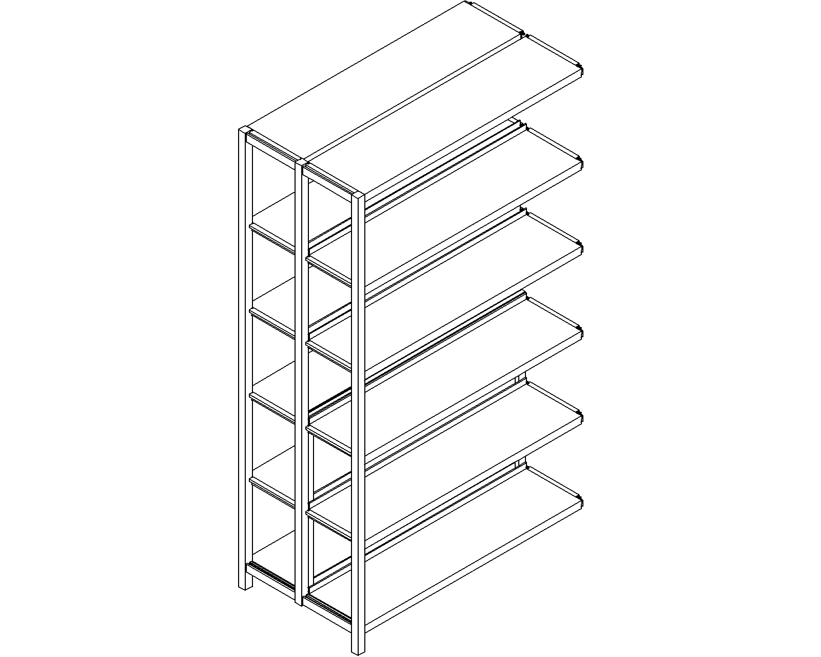 Uniflex add-on – double-sided – H1750 – D250 – W1000 – 3D.dwg