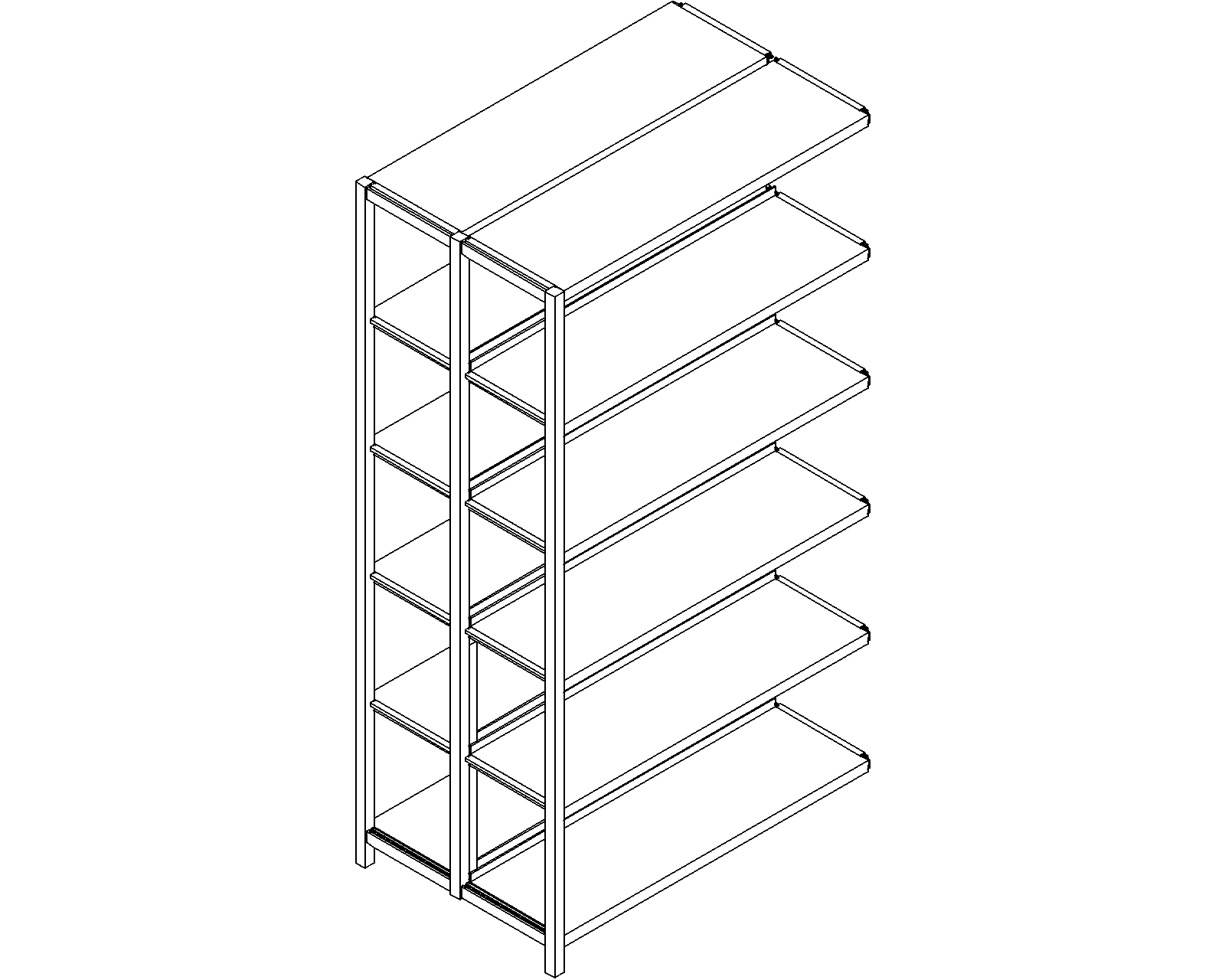 Uniflex add-on – double-sided – H1860 – D300 – W1000 – 3D.dwg