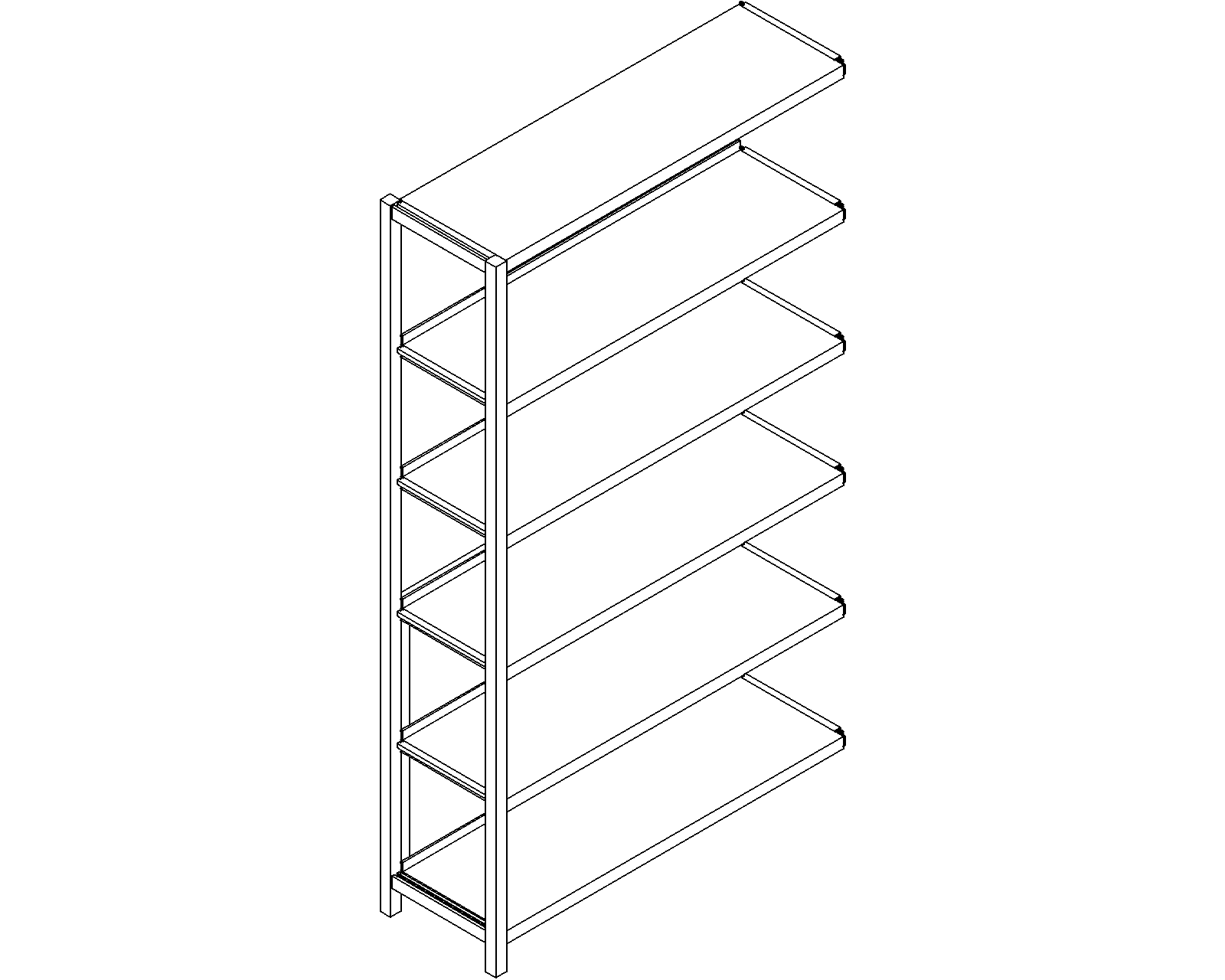 Uniflex add-on – single-sided – H1750 – D300 – W1000 – 3D.dwg